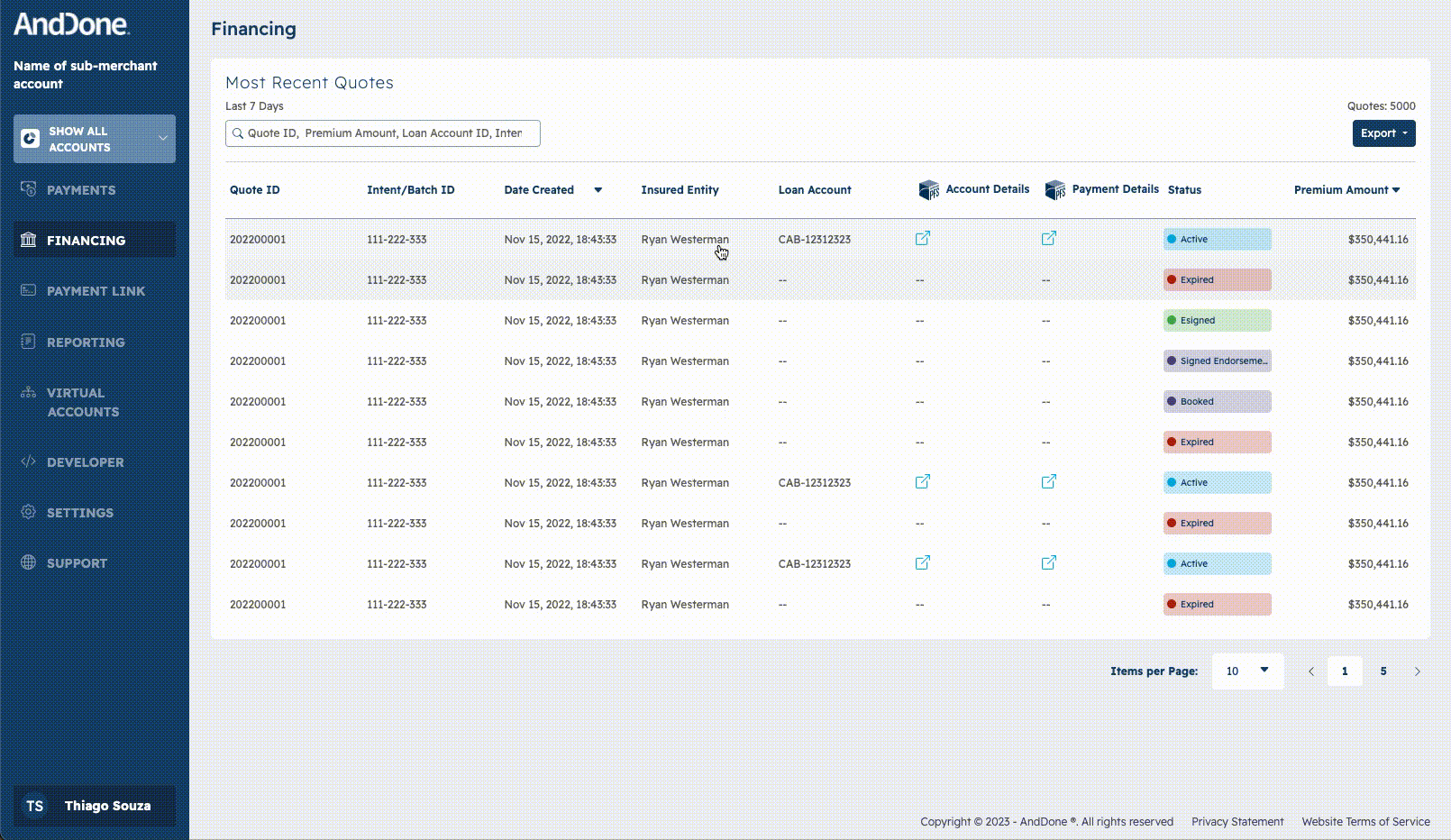 Financing-FinancingDetails